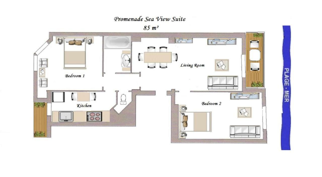 Sea Front Suite - Panoramic View With Terrace - 85 M Νίκαια Εξωτερικό φωτογραφία